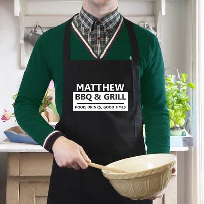 Personalised BBQ & Grill Black Apron - Shop Personalised Gifts