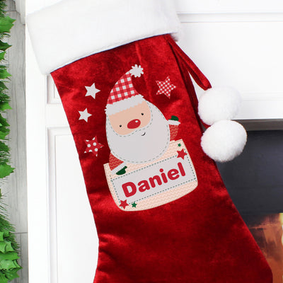 Personalised Pocket Santa Luxury Stocking - Shop Personalised Gifts