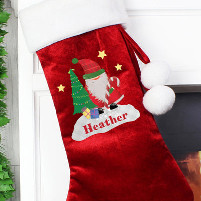 Personalised Tartan Santa Luxury Stocking - Shop Personalised Gifts