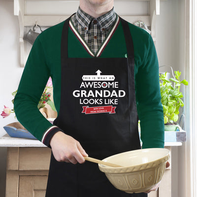 Personalised 'This is What an Awesome... Looks Like' Black Apron - Shop Personalised Gifts