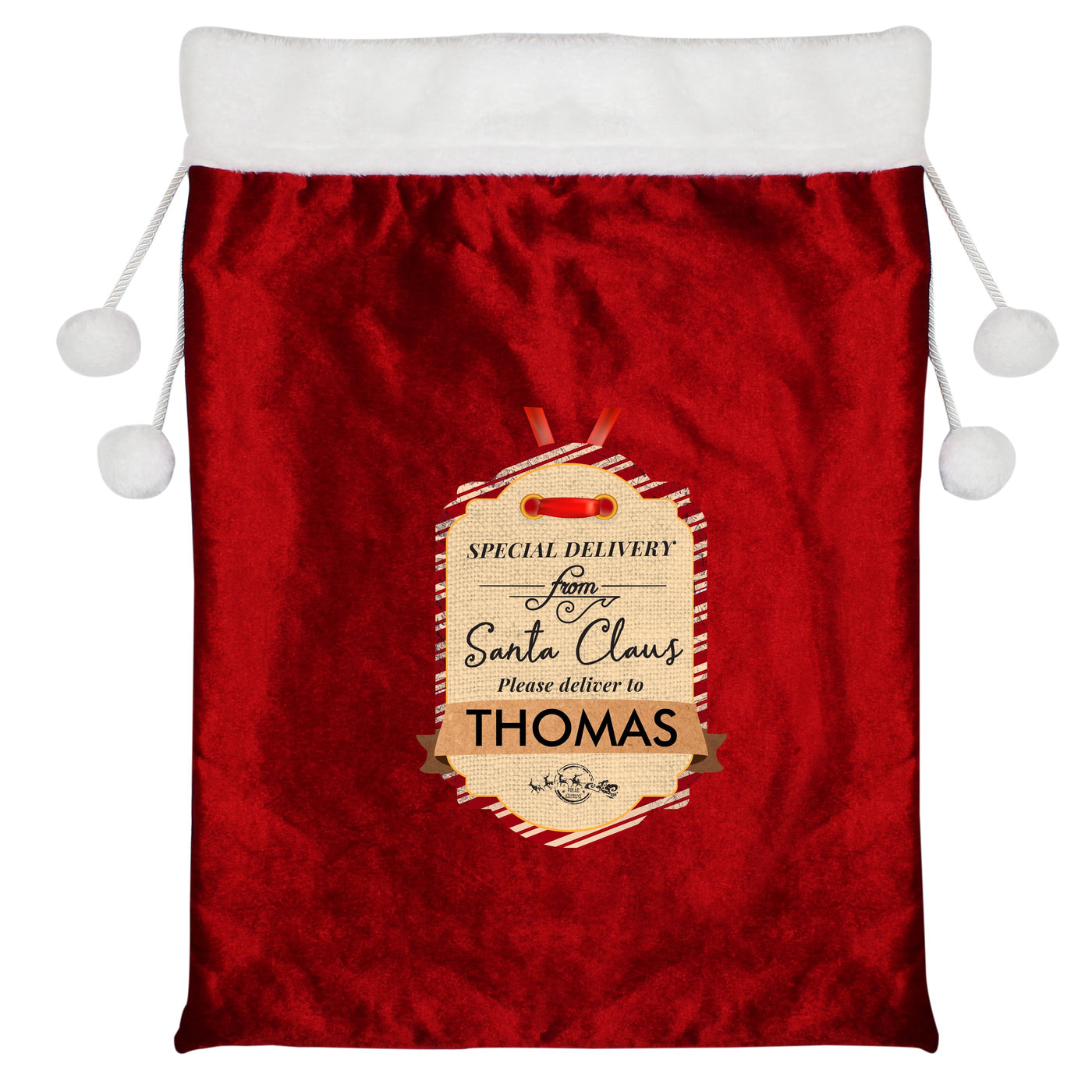 Personalised Special Delivery Luxury Pom Pom Sack for Christmas - Shop Personalised Gifts