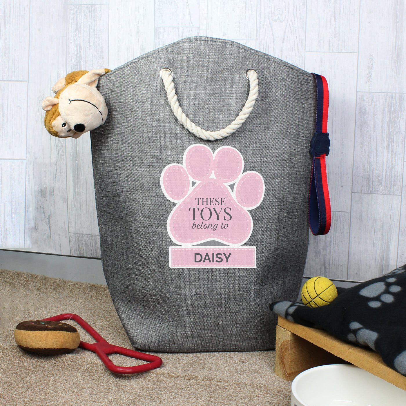 Personalised Pink Paw Print Storage Bag - Shop Personalised Gifts