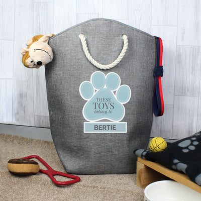 Personalised Blue Paw Print Storage Bag - Shop Personalised Gifts