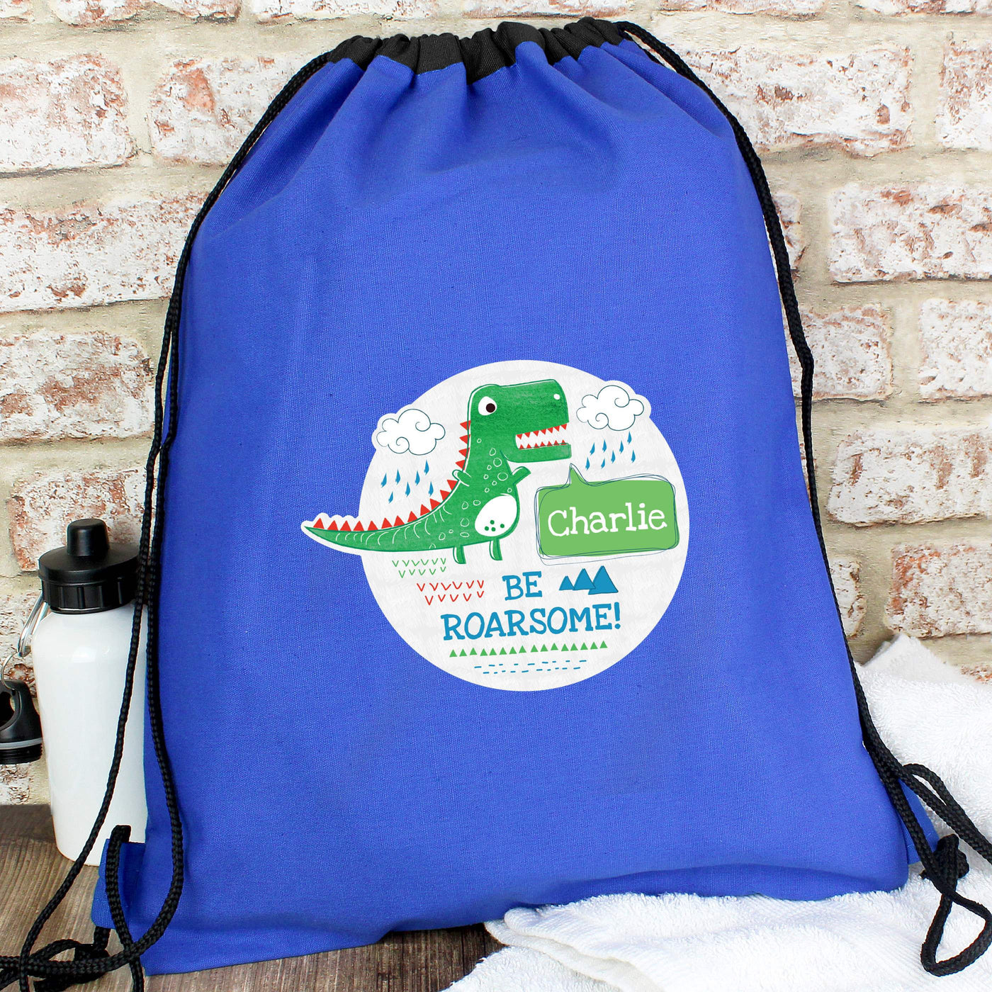 Personalised 'Be Roarsome' Dinosaur Swim & Kit Bag - Shop Personalised Gifts