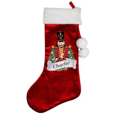 Personalised Red Nutcracker Stocking for Christmas - Shop Personalised Gifts