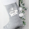Personalised Polar Bear Luxury Silver Grey Stocking