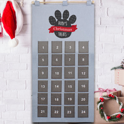 Personalised Felt Pet Advent Calendar In Silver Grey - Shop Personalised Gifts