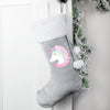 Personalised Unicorn Luxury Silver Grey Stocking - Shop Personalised Gifts