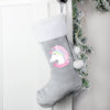 Personalised Unicorn Luxury Silver Grey Stocking - Shop Personalised Gifts