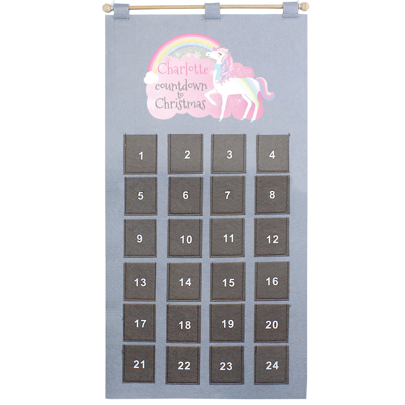 Personalised Unicorn Advent Calendar In Silver Grey - Shop Personalised Gifts