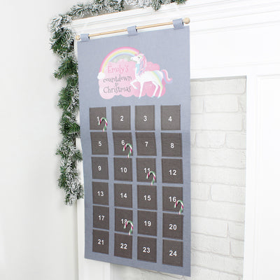 Personalised Unicorn Advent Calendar In Silver Grey - Shop Personalised Gifts