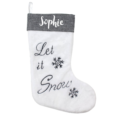 Personalised Let It Snow Christmas Stocking - Shop Personalised Gifts