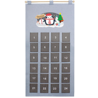 Personalised Christmas Penguin Advent Calendar In Silver Grey - Shop Personalised Gifts