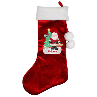Personalised Santa Luxury Red Stocking - Shop Personalised Gifts