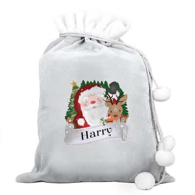 Personalised Grey Christmas Santa Sack for Christmas