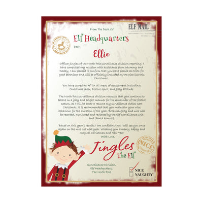 Personalised Elf Surveillance Christmas Letter - Shop Personalised Gifts