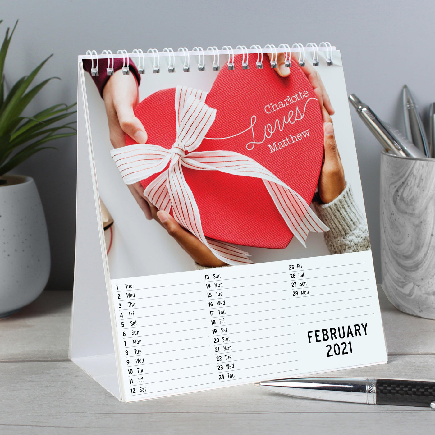 Personalised Couples Desk Calendar - Shop Personalised Gifts