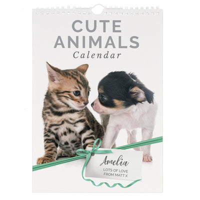 Personalised A4 Cute Animals Calendar - Shop Personalised Gifts