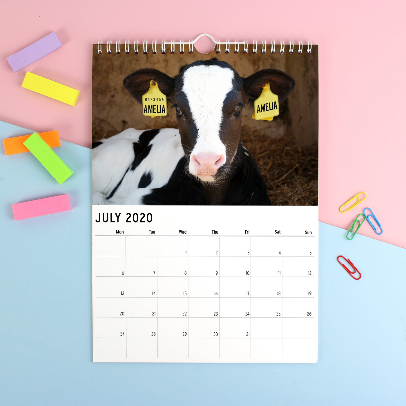 Personalised A4 Cute Animals Calendar - Shop Personalised Gifts