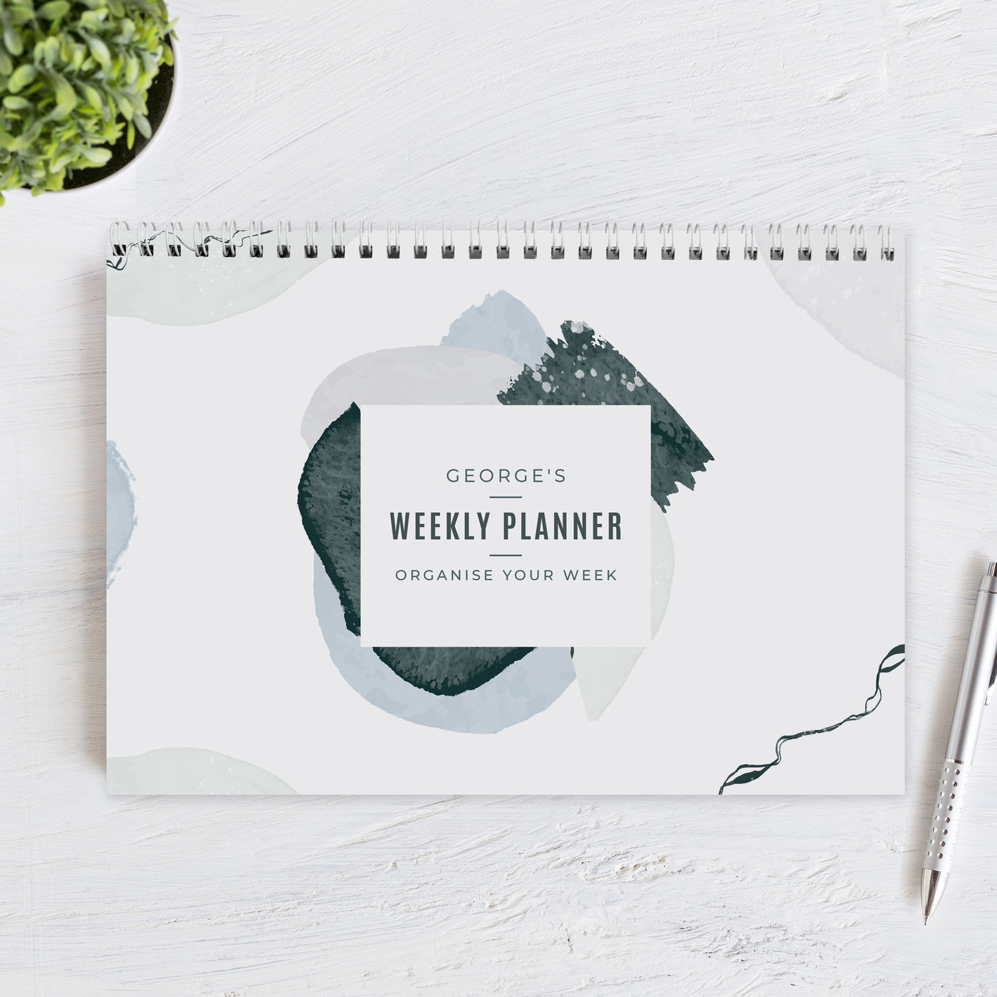 Personalised Abstract A4 Desk Planner