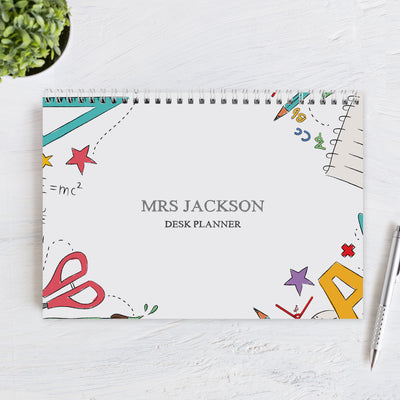 Personalised Teacher A4 Desk Planner