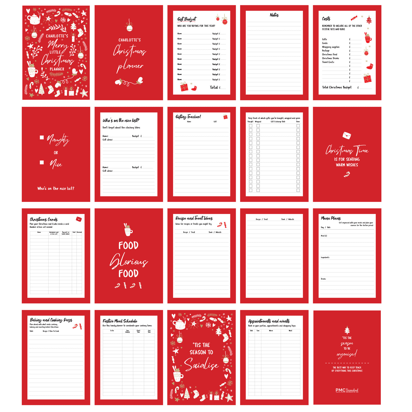 Personalised Christmas A5 Planner