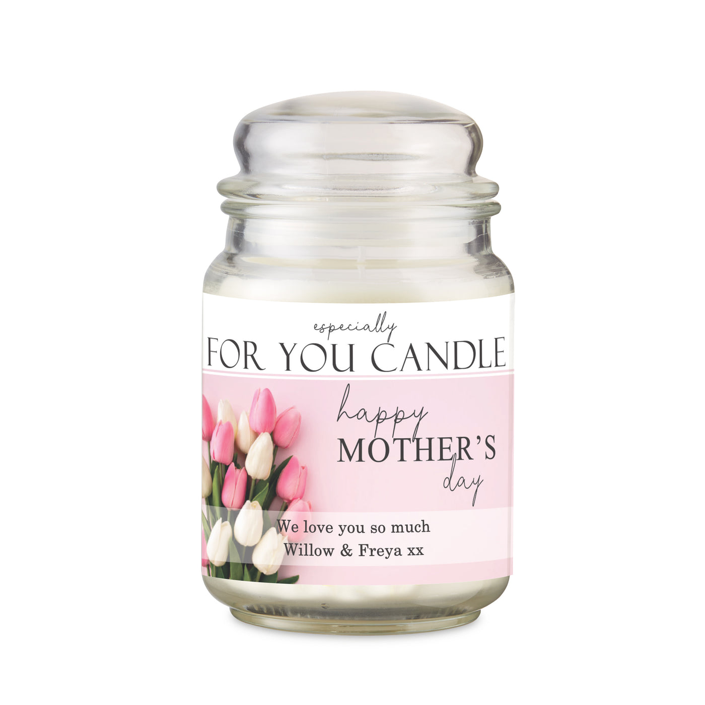 Personalised Especially For You Mothers Day Large Scented Jar Wax Candle