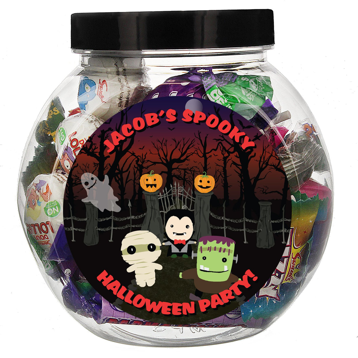 Personalised Halloween Sweet Jar Multi Message - Shop Personalised Gifts