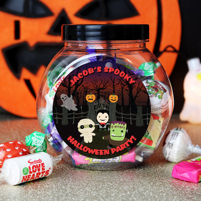 Personalised Halloween Sweet Jar Multi Message - Shop Personalised Gifts