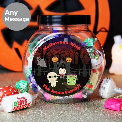 Personalised Halloween Sweet Jar Multi Message - Shop Personalised Gifts