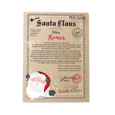 Personalised Santa Claus Letter Christmas Letter For Children - Shop Personalised Gifts