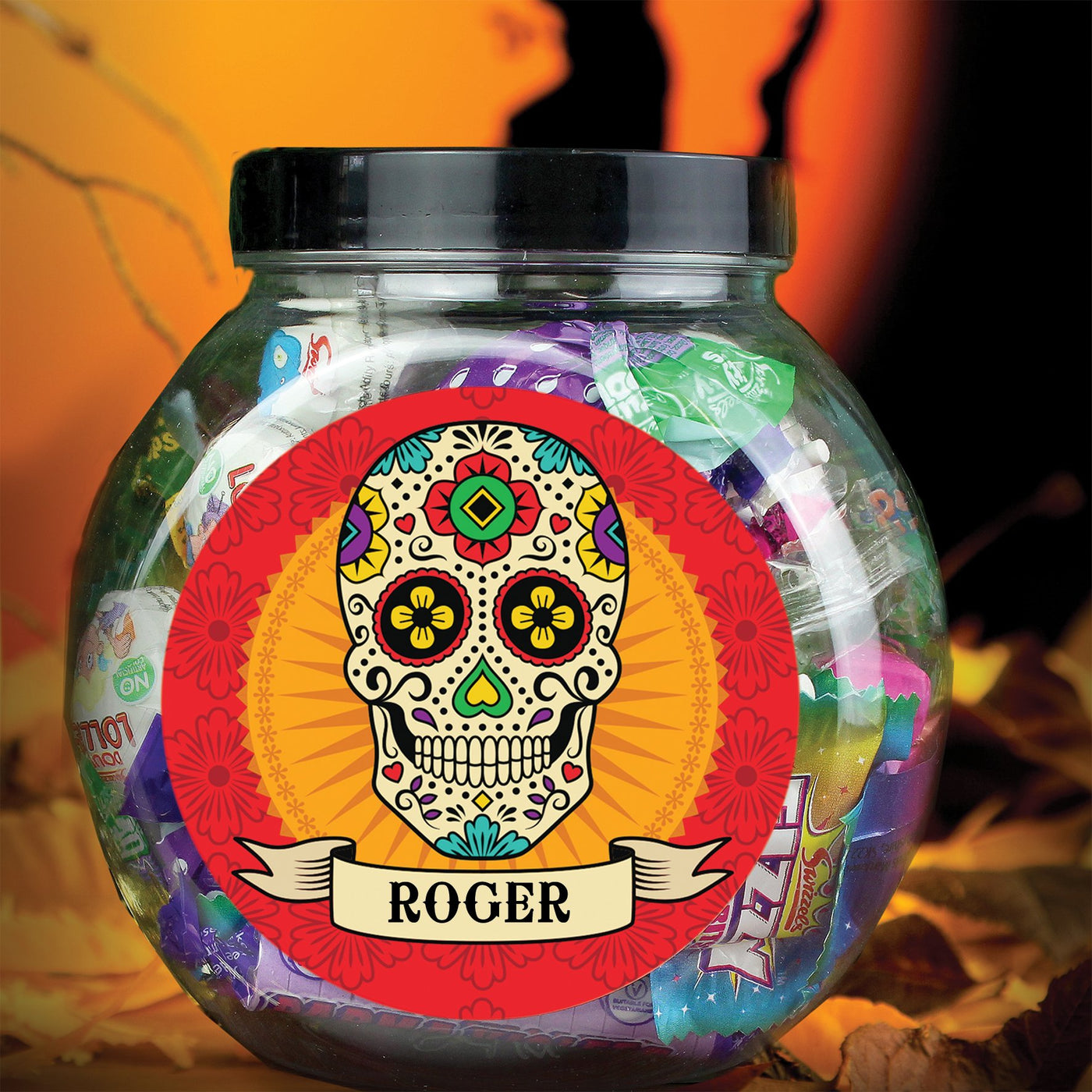 Personalised Halloween Sugar Skull Sweet Jar - Shop Personalised Gifts