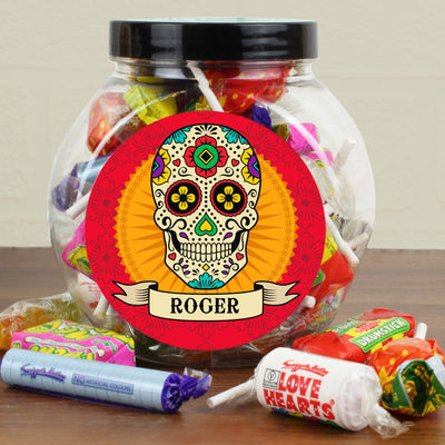 Personalised Halloween Sugar Skull Sweet Jar - Shop Personalised Gifts