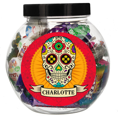 Personalised Halloween Sugar Skull Sweet Jar - Shop Personalised Gifts