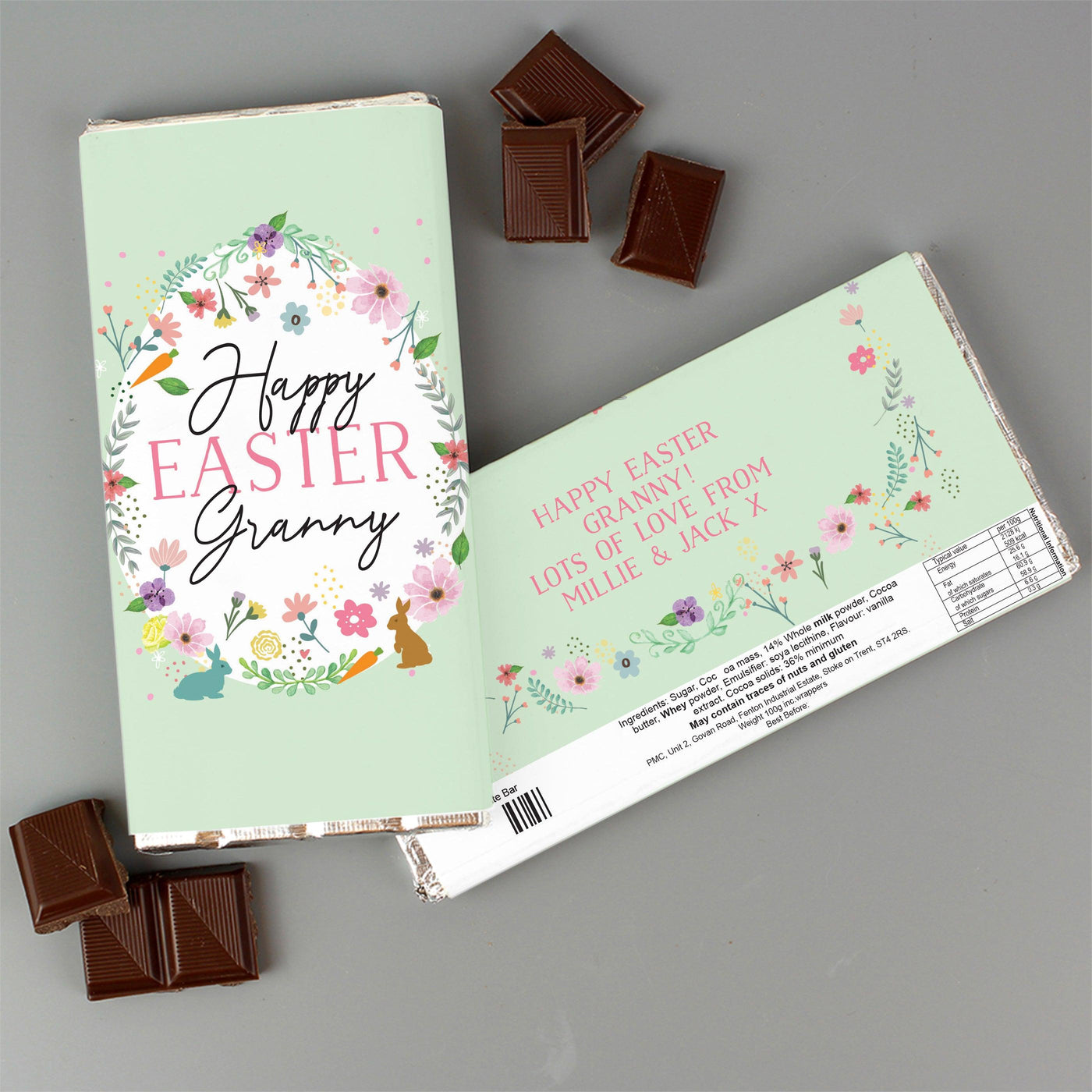 Personalised Easter Springtime Milk Chocolate Bar - Shop Personalised Gifts