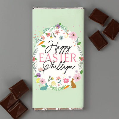 Personalised Easter Springtime Milk Chocolate Bar - Shop Personalised Gifts