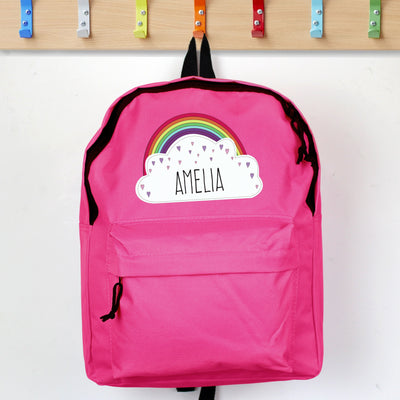 Personalised Rainbow Pink Backpack - Shop Personalised Gifts