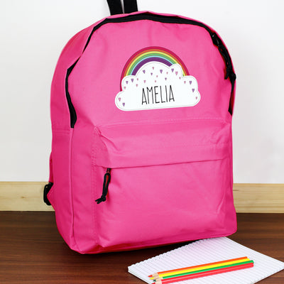 Personalised Rainbow Pink Backpack - Shop Personalised Gifts