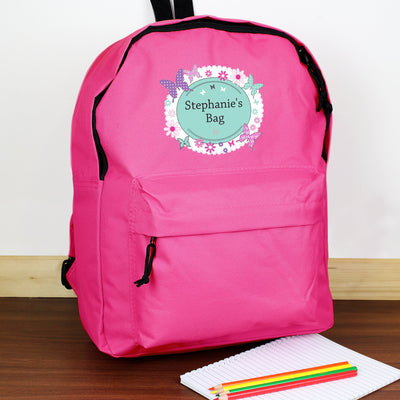 Personalised Butterfly Pink Backpack - Shop Personalised Gifts