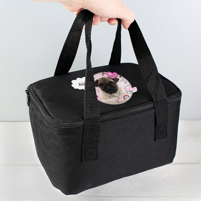Personalised Rachael Hale Doodle Pug Black Insulated Lunch Bag - Shop Personalised Gifts
