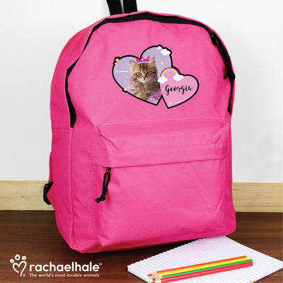 Personalised Rachael Hale Cute Cat Pink Backpack