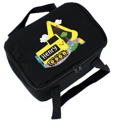 Personalised Digger Black Insulated Lunch Bag - Shop Personalised Gifts