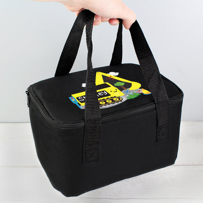 Personalised Digger Black Insulated Lunch Bag - Shop Personalised Gifts