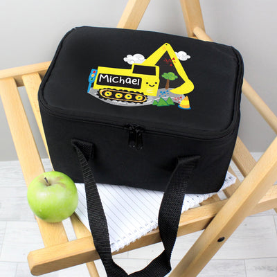 Personalised Digger Black Insulated Lunch Bag - Shop Personalised Gifts