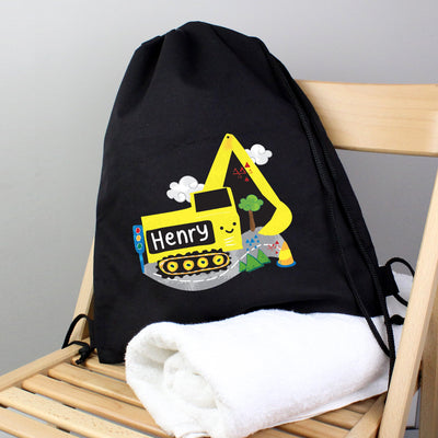 Personalised Digger Black Swim & Kit Bag - Shop Personalised Gifts