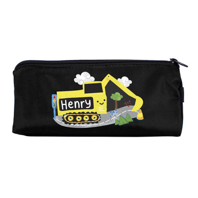 Personalised Digger Black Pencil Case - Shop Personalised Gifts