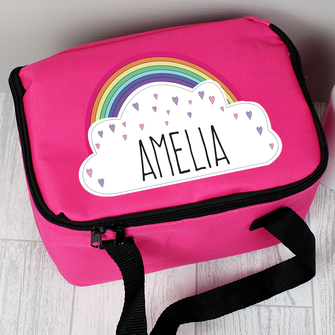 Personalised Rainbow Pink Insulated Lunch Bag - Shop Personalised Gifts