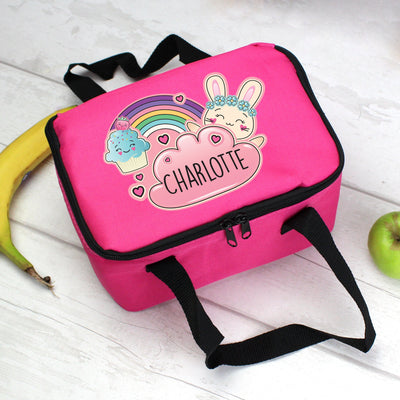 Personalised Cute Bunny Pink Insulated Lunch Bag - Shop Personalised Gifts