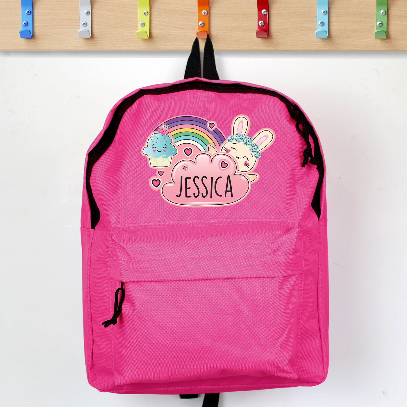 Personalised Cute Bunny Pink Backpack - Shop Personalised Gifts