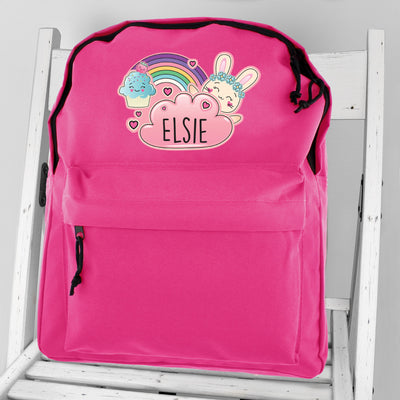 Personalised Cute Bunny Pink Backpack - Shop Personalised Gifts